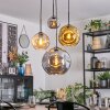 Ripoll Hanglamp, Kogellampje, Cluster hanglamp Amber, Chroom, Goud, Rookkleurig, 4-lichts