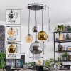 Ripoll Hanglamp, Kogellampje, Cluster hanglamp Amber, Chroom, Goud, Rookkleurig, 4-lichts