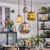 Ripoll Hanglamp, Kogellampje, Cluster hanglamp Amber, Chroom, Goud, Rookkleurig, 4-lichts