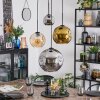Ripoll Hanglamp, Kogellampje, Cluster hanglamp Amber, Chroom, Goud, Rookkleurig, 4-lichts