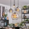Koyoto Hanglamp, Kogellampje, Cluster hanglamp Amber, Chroom, Duidelijk, Rookkleurig, 4-lichts
