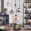 Koyoto Hanglamp, Kogellampje, Cluster hanglamp Amber, Chroom, Duidelijk, Rookkleurig, 4-lichts