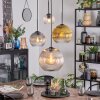 Koyoto Hanglamp, Kogellampje, Cluster hanglamp Amber, Goud, Duidelijk, Rookkleurig, 4-lichts