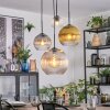 Koyoto Hanglamp, Kogellampje, Cluster hanglamp Amber, Goud, Duidelijk, Rookkleurig, 4-lichts
