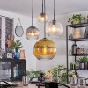 Koyoto Hanglamp, Kogellampje, Cluster hanglamp Amber, Goud, Duidelijk, Rookkleurig, 4-lichts