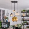 Koyoto Hanglamp, Kogellampje, Cluster hanglamp Amber, Goud, Duidelijk, Rookkleurig, 4-lichts