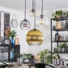 Koyoto Hanglamp, Kogellampje, Cluster hanglamp Amber, Goud, Duidelijk, Rookkleurig, 4-lichts
