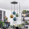 Ripoll Hanglamp, Kogellampje, Cluster hanglamp Blauw, Goud, Groen, 4-lichts