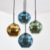 Ripoll Hanglamp, Kogellampje, Cluster hanglamp Blauw, Goud, Groen, 4-lichts