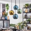 Ripoll Hanglamp, Kogellampje, Cluster hanglamp Blauw, Goud, Groen, 4-lichts