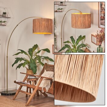 Granja Staande lamp, Booglampen Messing, Zwart, 1-licht