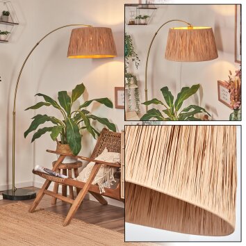 Granja Staande lamp, Booglampen Messing, Zwart, 1-licht