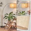Sabadim Staande lamp, Booglampen Messing, Zwart, 1-licht, Stoffen lampenkap