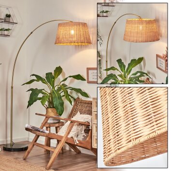 Cavaca Staande lamp, Booglampen Messing, Zwart, 1-licht