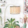 Ramila Staande lamp, Booglampen Messing, Zwart, 1-licht, Stoffen lampenkap