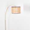 Ramila Staande lamp, Booglampen Messing, Zwart, 1-licht, Stoffen lampenkap