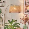 Ramila Staande lamp, Booglampen Messing, Zwart, 1-licht, Stoffen kap