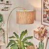 Bongal Staande lamp, Booglampen Messing, Zwart, 1-licht, Stoffen lampenkap