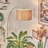 Bongal Staande lamp, Booglampen Messing, Zwart, 1-licht, Stoffen lampenkap