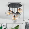 Koyoto Plafondlamp, Kogellampje 45 cm Amber, Duidelijk, Rookkleurig, 5-lichts