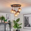 Koyoto Plafondlamp, Kogellampje 45 cm Amber, Duidelijk, Rookkleurig, 5-lichts