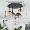 Koyoto Plafondlamp, Kogellampje 45 cm Amber, Duidelijk, Rookkleurig, 5-lichts