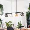 Koyoto Hanglamp, Kogellampje, Hanglamp Amber, Duidelijk, Rookkleurig, 4-lichts
