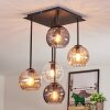 Koyoto Plafondlamp, Kogellampje Amber, Duidelijk, Rookkleurig, 5-lichts