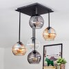 Koyoto Plafondlamp, Kogellampje Amber, Duidelijk, Rookkleurig, 5-lichts