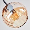 Koyoto Plafondlamp, Kogellampje Amber, Duidelijk, Rookkleurig, 5-lichts