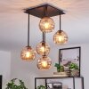Koyoto Plafondlamp, Kogellampje Amber, 5-lichts