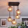 Koyoto Plafondlamp, Kogellampje Amber, 5-lichts