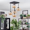 Koyoto Plafondlamp, Kogellampje Amber, 5-lichts
