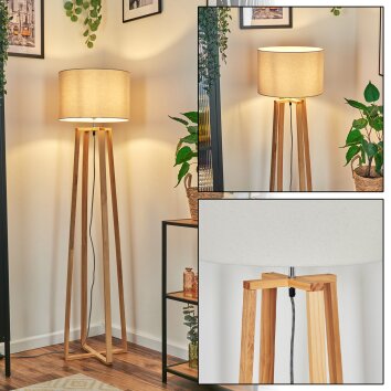 Soungou Staande lamp Chroom, Natuurlijke kleuren, 1-licht