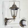 Hongkong Wandlamp voor buiten, Wandlamp Bruin, Goud, 1-licht, Bewegingsmelder