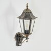 Hongkong Wandlamp voor buiten, Wandlamp Bruin, Goud, 1-licht, Bewegingsmelder