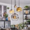 Ripoll Hanglamp, Kogellampje, Cluster hanglamp Amber, Chroom, Goud, Duidelijk, Rookkleurig, 4-lichts
