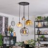 Ripoll Hanglamp, Kogellampje, Cluster hanglamp Amber, Chroom, Goud, Duidelijk, Rookkleurig, 4-lichts