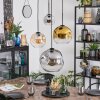 Ripoll Hanglamp, Kogellampje, Cluster hanglamp Amber, Chroom, Goud, Duidelijk, Rookkleurig, 4-lichts