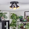 Farel Plafondlamp, Plafondspot Chroom, Zwart, 3-lichts
