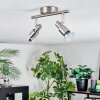 Firan Plafondlamp, Plafondspot LED Nikkel mat, 2-lichts