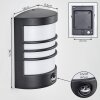 Heran Wandlamp voor buiten, Wandlamp LED Zwart, 1-licht, Bewegingsmelder