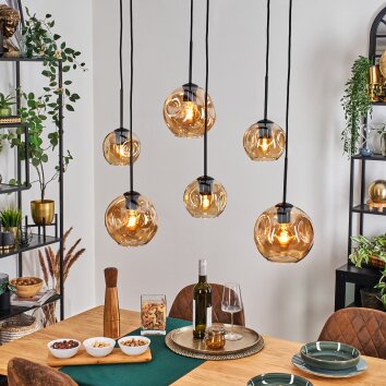 Ripoll Hanglamp, Kogellampje, Hanglamp Amber, 6-lichts