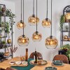 Ripoll Hanglamp, Kogellampje, Hanglamp Amber, Duidelijk, 6-lichts