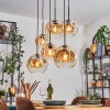Ripoll Hanglamp, Kogellampje, Hanglamp Amber, Duidelijk, 6-lichts