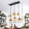 Ripoll Hanglamp, Kogellampje, Hanglamp Amber, Duidelijk, 6-lichts
