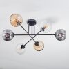 Ripoll Plafondlamp, Kogellampje Amber, Duidelijk, Rookkleurig, 6-lichts