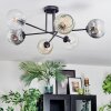 Ripoll Plafondlamp, Kogellampje Amber, Duidelijk, Rookkleurig, 6-lichts