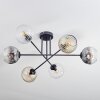 Ripoll Plafondlamp, Kogellampje Amber, Duidelijk, Rookkleurig, 6-lichts