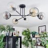 Ripoll Plafondlamp, Kogellampje Amber, Duidelijk, Rookkleurig, 6-lichts